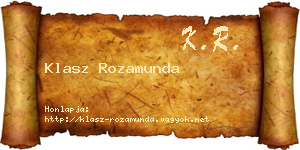 Klasz Rozamunda névjegykártya